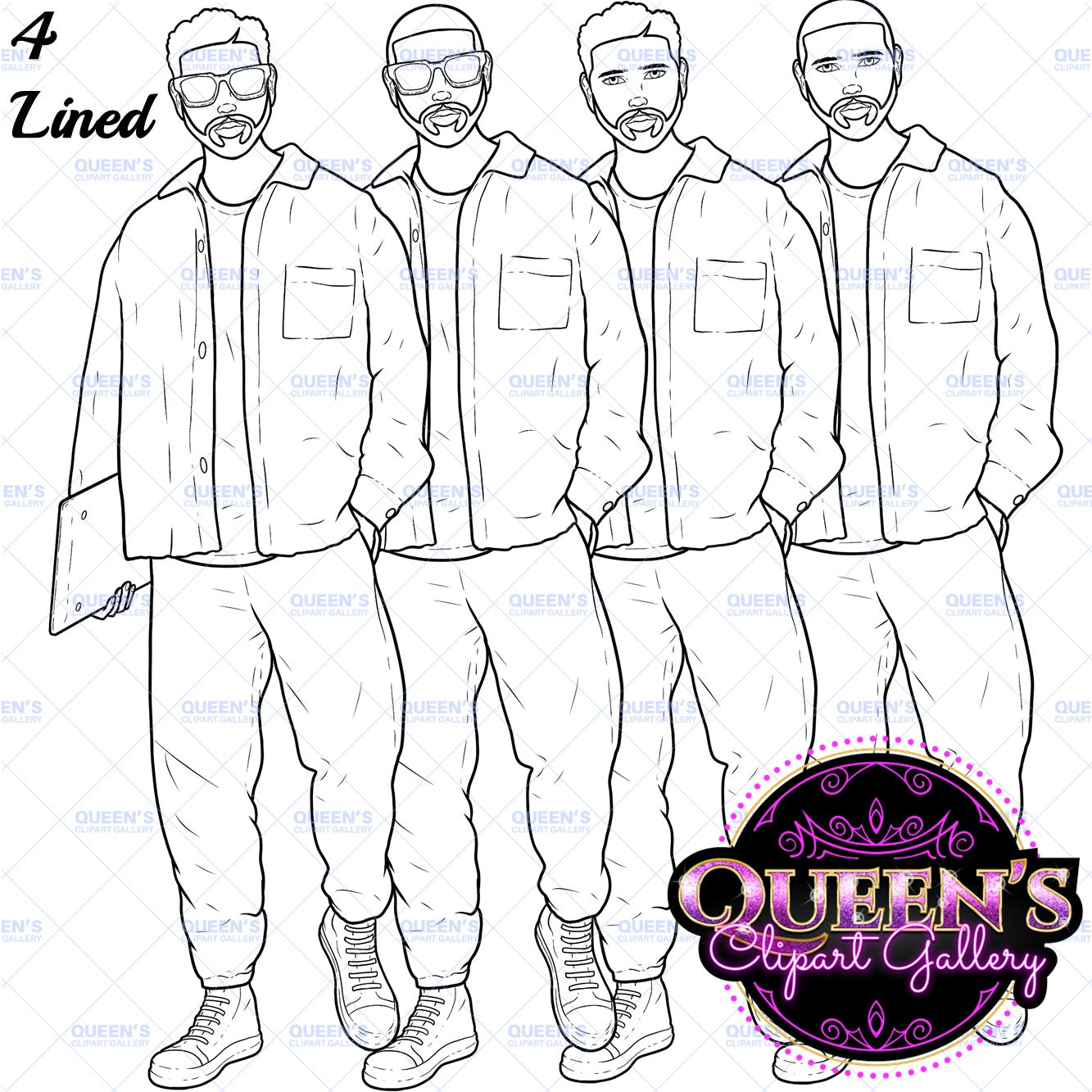 Man clipart, Handsome man clipart, Boyfriend clipart, Casual man clipart, Male clipart, African American man clipart, Black man clipart