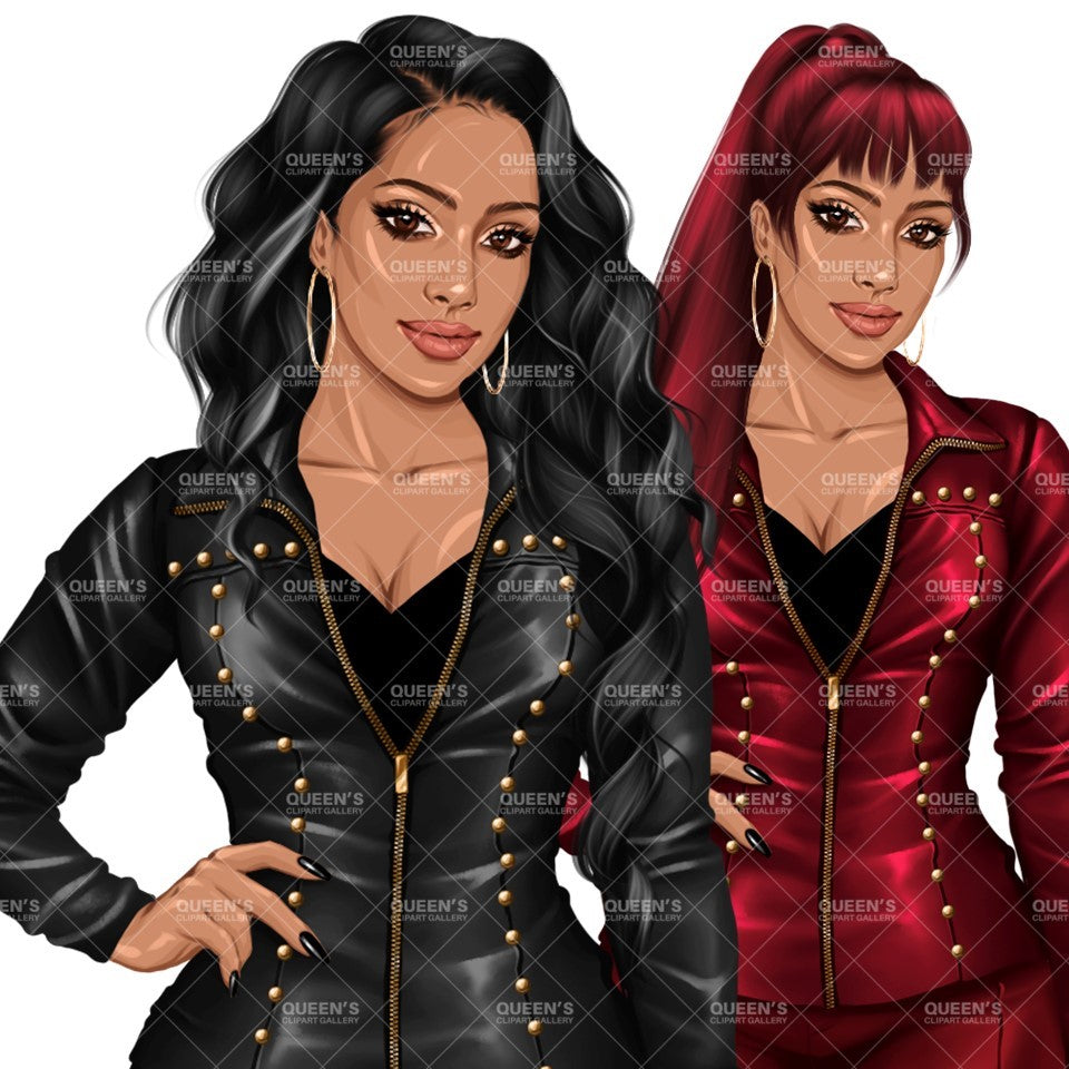 Women in leather clothes, Black girl magic, African American woman, Girl boss, Lady boss, Woman clipart png, Fashion girl clipart, Fashion illustration clipart, Curvy girl clipart