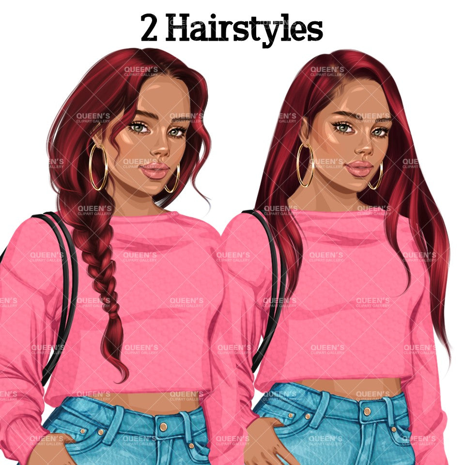 Denim jeans girl, Jeans girl clipart, Teenager clipart, Fashion girl clipart, Fashion illustration, Teen girl clipart, Denim Girl Clipart