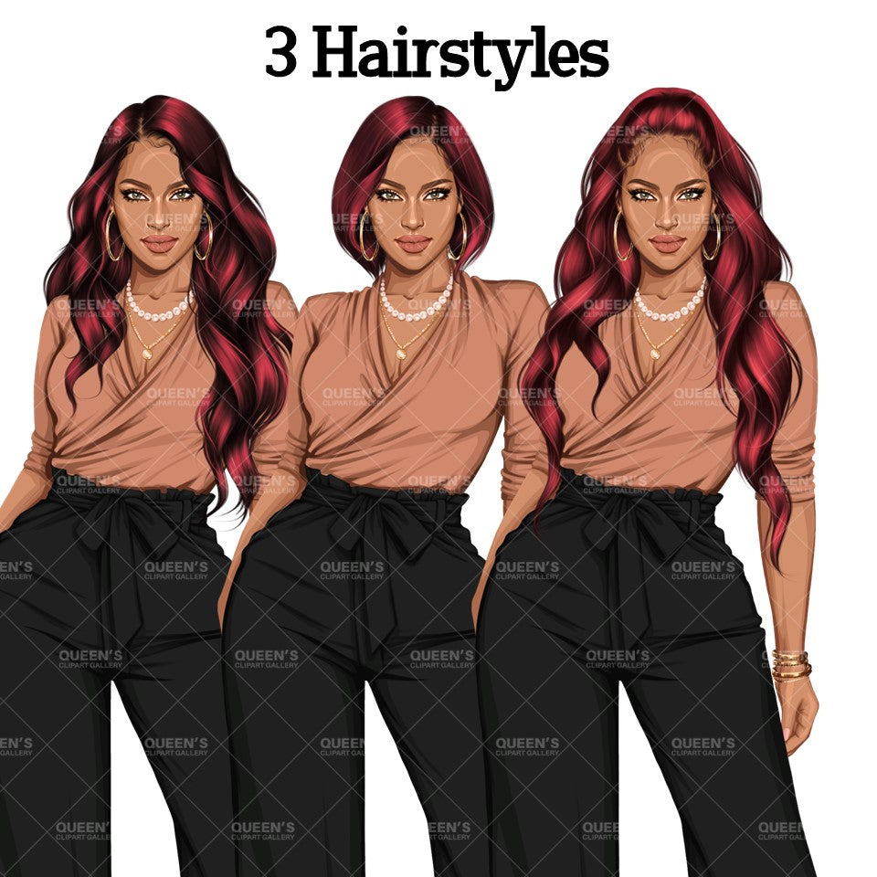Afro Boss lady, Business Lady, Lady boss clipart, Boss babe, Fashion girl clipart, Business woman clipart, Fashion illustration, Afro girl