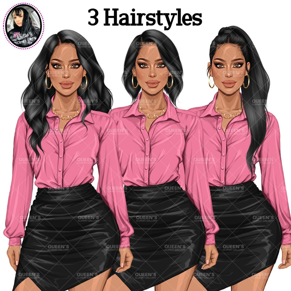Afro woman, Boss lady, Business Lady, Lady boss, Boss babe, Fashion girl clipart, Business woman, Fashion illustration, Woman in skirt
