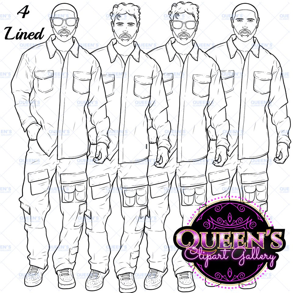 Man clipart, Handsome man clipart, Boyfriend clipart, Casual man clipart, Male clipart, African American man clipart, Black man clipart