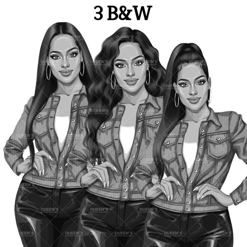 Leather pants, Denim jeans, White girl clipart, Fashion clipart, Curvy woman clipart, Fashion girl clipart, Girl boss clipart, Planner girl