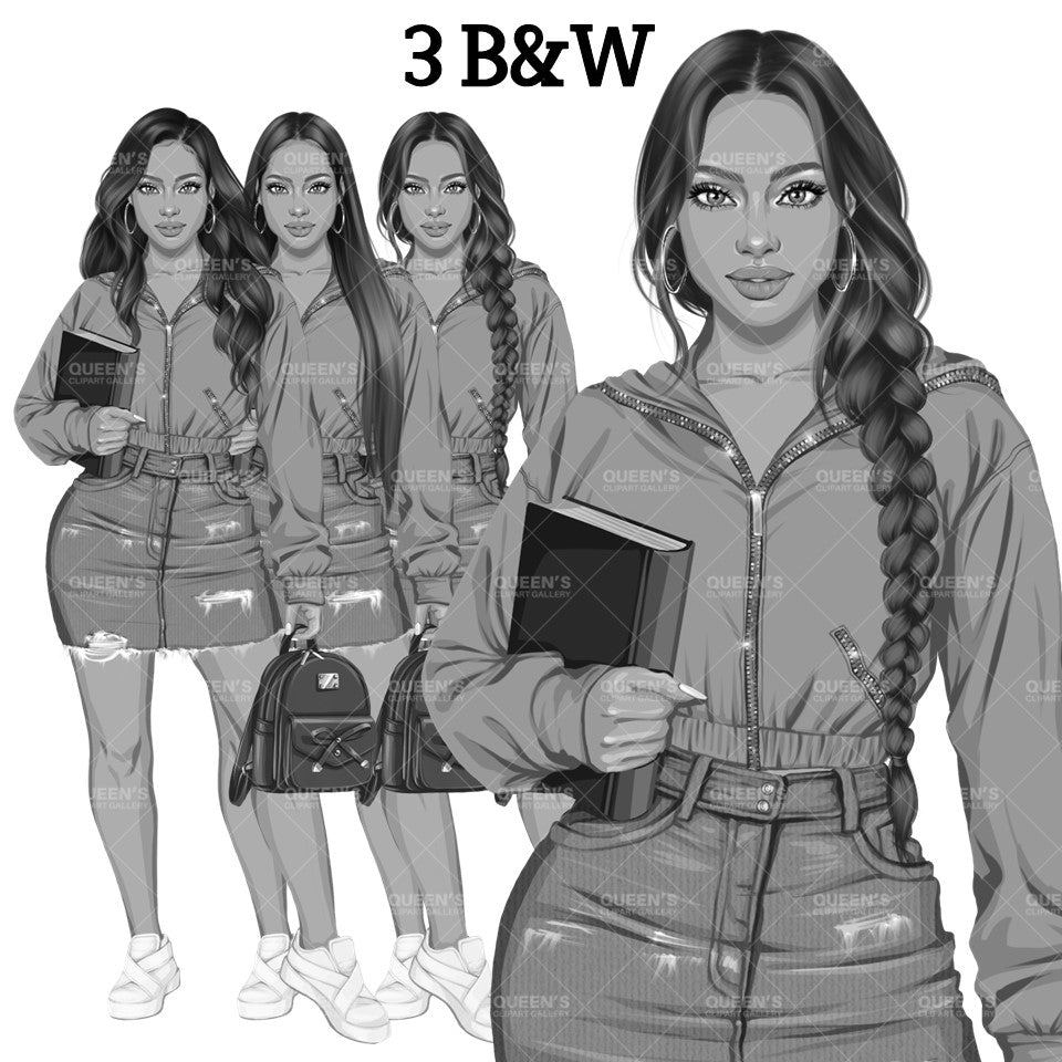 Denim jeans skirt girl, Jeans girl clipart, Teenager clipart, Fashion girl clipart, Fashion illustration, Teen girl in skirt clipart, Denim Girl Clipart