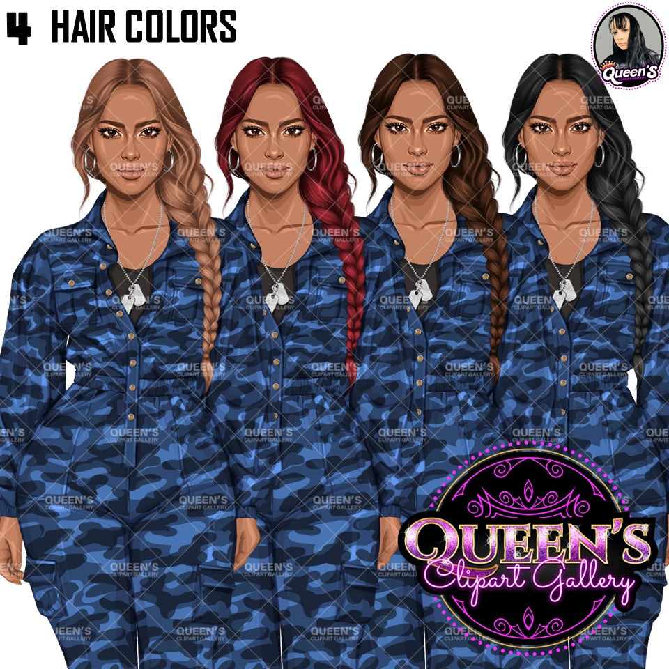 Army Clipart, Afro Military Woman Clipart, Fashion Girl Clipart, Veteran Day Clipart, Afro Female Troops, Memorial Day, Veteran, Soldier