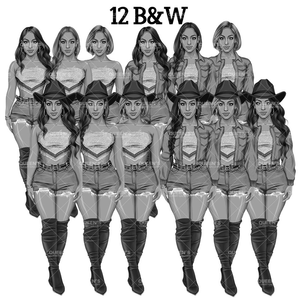 Country girl clipart, Summer girl clipart, Denim jeans girl, Jeans girl clipart, Woman clipart, Fashion girl clipart, Fashion illustration