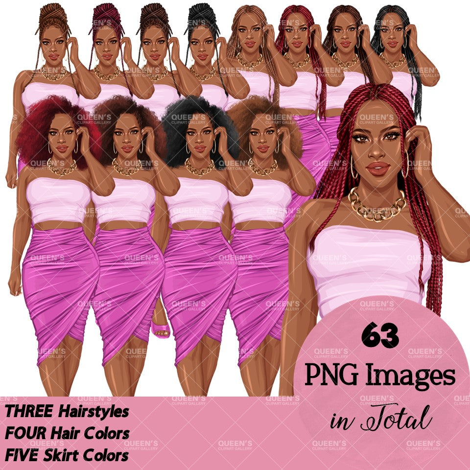 Black girl PNG, African American woman, Afro girl, Summer clipart, Woman in skirt, Fashion girl clipart, White woman, Summer girl clipart, Beach time, Fashion illustration