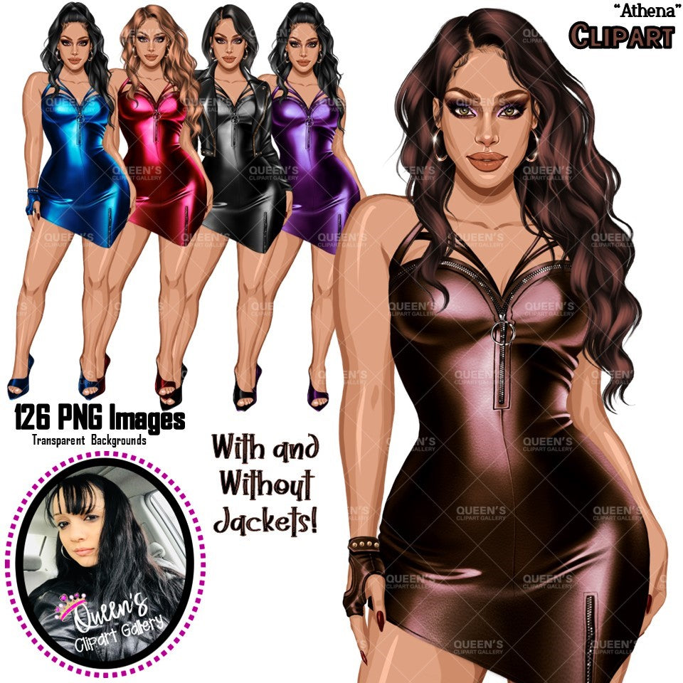 Afro woman in leather dress, Girl boss, Lady boss, Black girl magic, Fashion girl clipart, Fashion illustration clipart, Curvy girl clipart