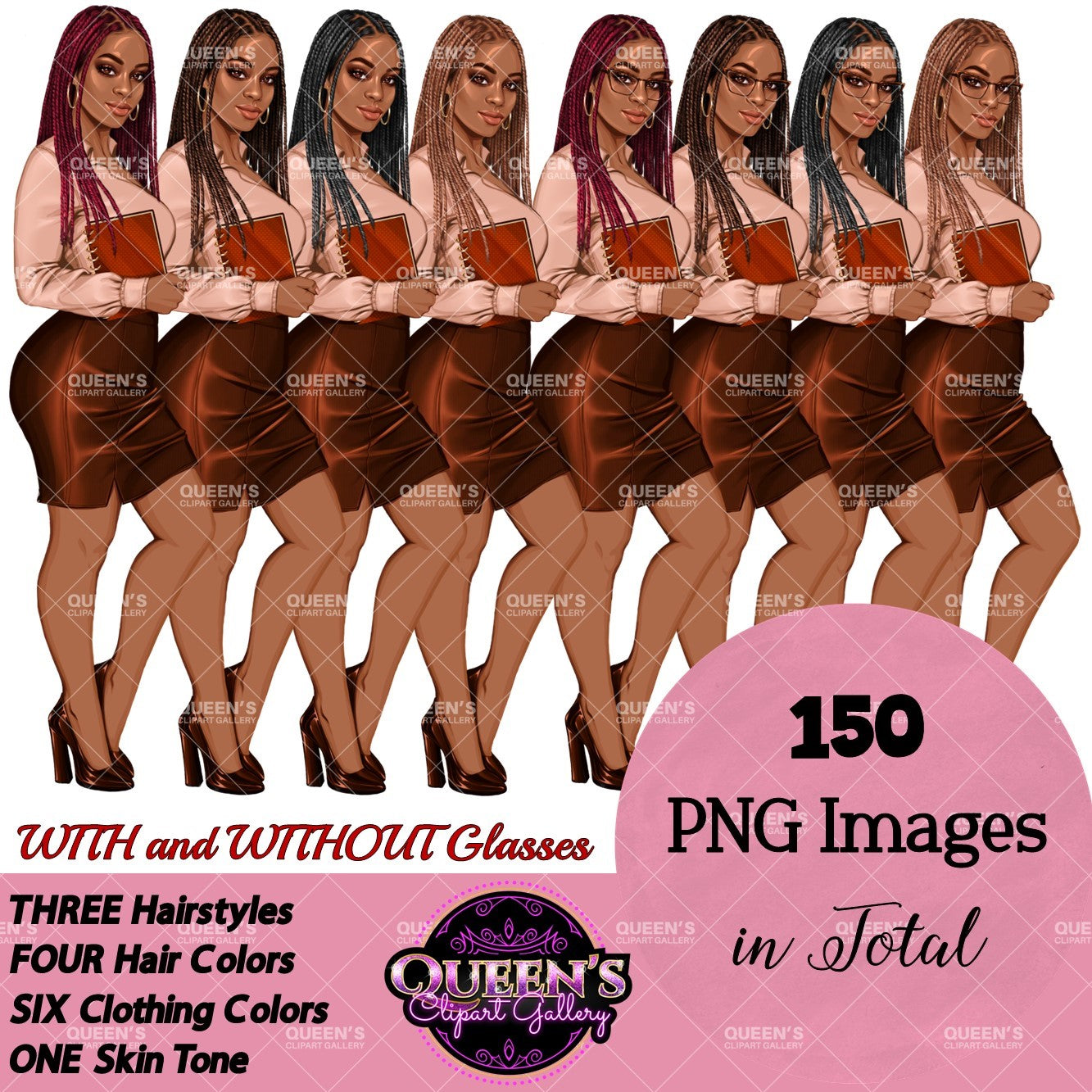 Business planner clipart, Lady boss clipart, Afro girl clipart, Fashion girl clipart, Teacher clipart, Black girl magic, Business woman