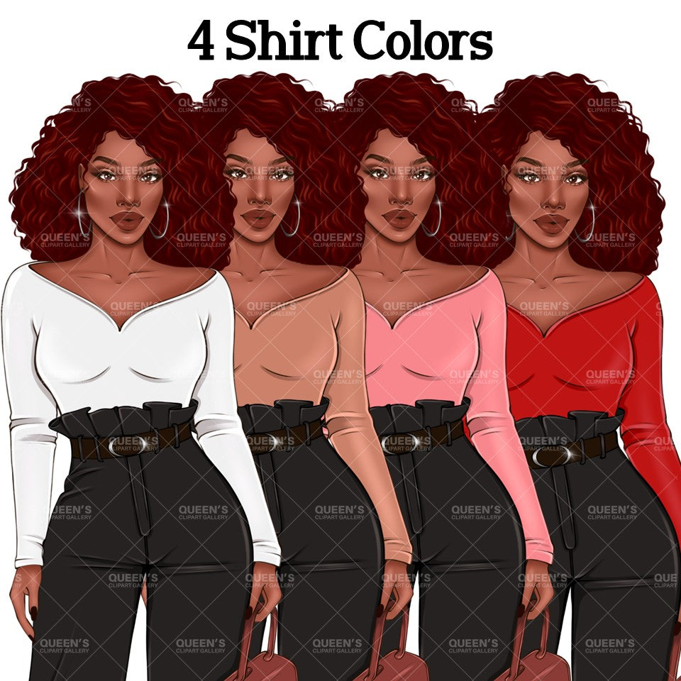 Black girl magic PNG, Afro girl clipart, Fashion girl clipart, Black woman clipart, Boss lady, Curvy girl clipart, African American woman