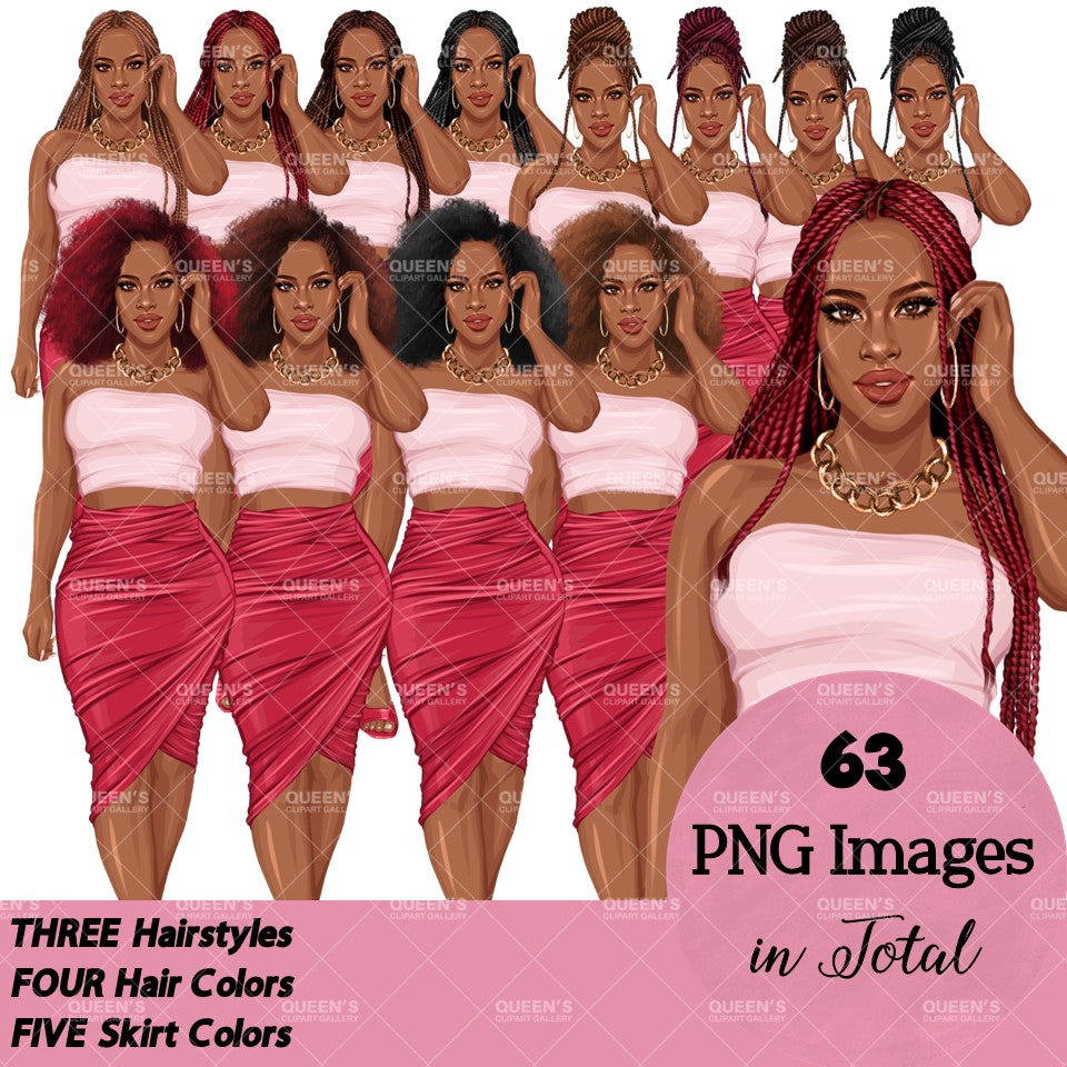 Black girl PNG, African American woman, Afro girl, Summer clipart, Woman in skirt, Fashion girl clipart, White woman, Summer girl clipart, Beach time, Fashion illustration