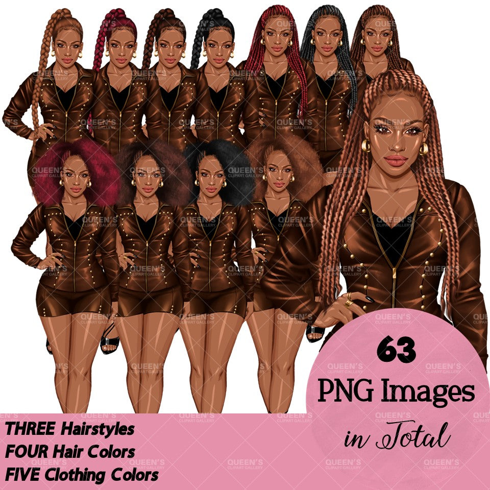 Women in leather clothes, Black girl magic, African American woman, Girl boss, Lady boss, Woman clipart png, Fashion girl clipart, Fashion illustration clipart, Curvy girl clipart