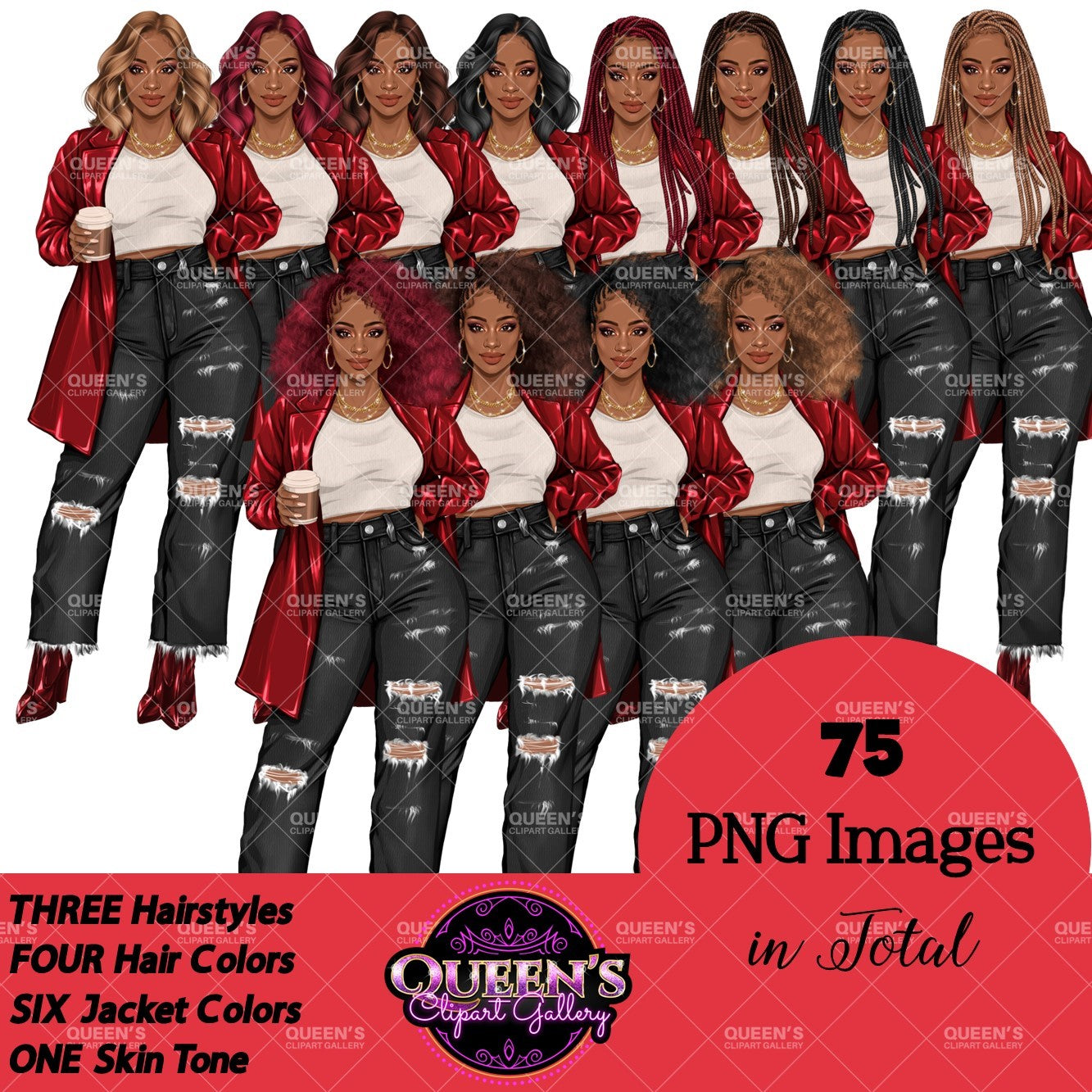 Coffee Girl Clipart, Denim Jeans Girl, Jeans Girl, Afro Girl Clipart, Fashion Girl Clipart, Jeans Girl Clipart, African American Clipart