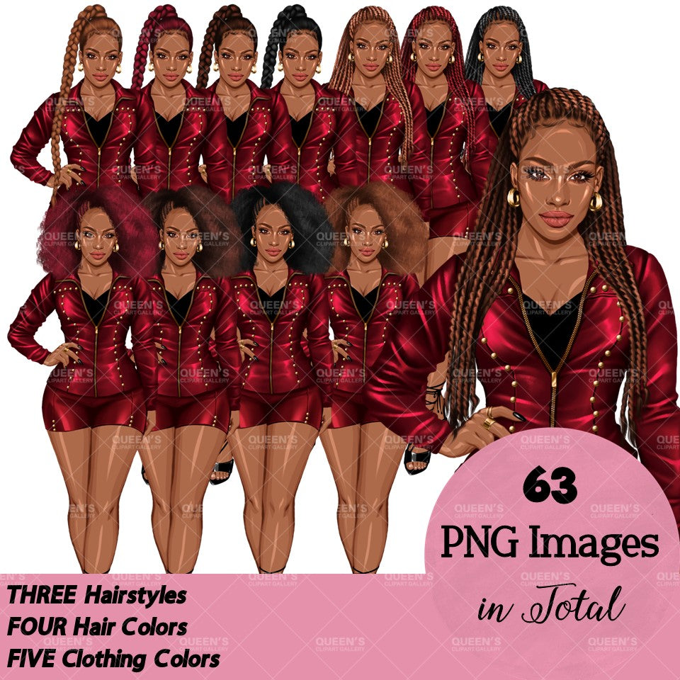 Women in leather clothes, Black girl magic, African American woman, Girl boss, Lady boss, Woman clipart png, Fashion girl clipart, Fashion illustration clipart, Curvy girl clipart