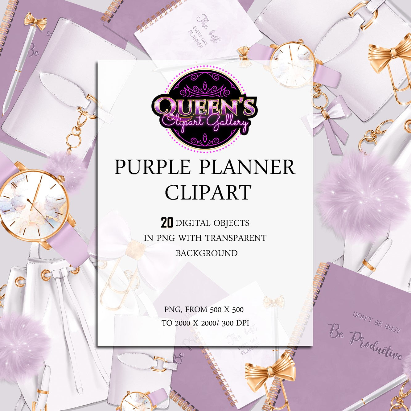 Planner Clipart, Fashion Girl Accessories Clipart, Fashion Girl, Goodnotes Clipart, Bag Clipart, Watch Clipart, Stationary Clipart, Planners