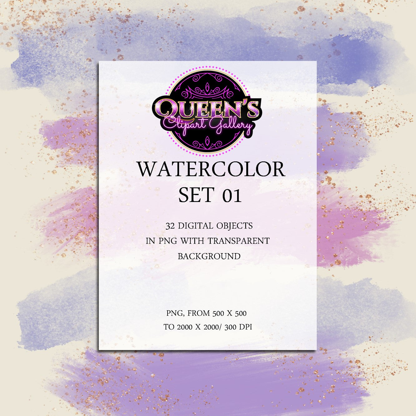 Watercolor Splashes and Brushstrokes Clipart, Watercolor Blobs, Watercolor Elements, PNG Watercolor Shapes Graphics Instant Download