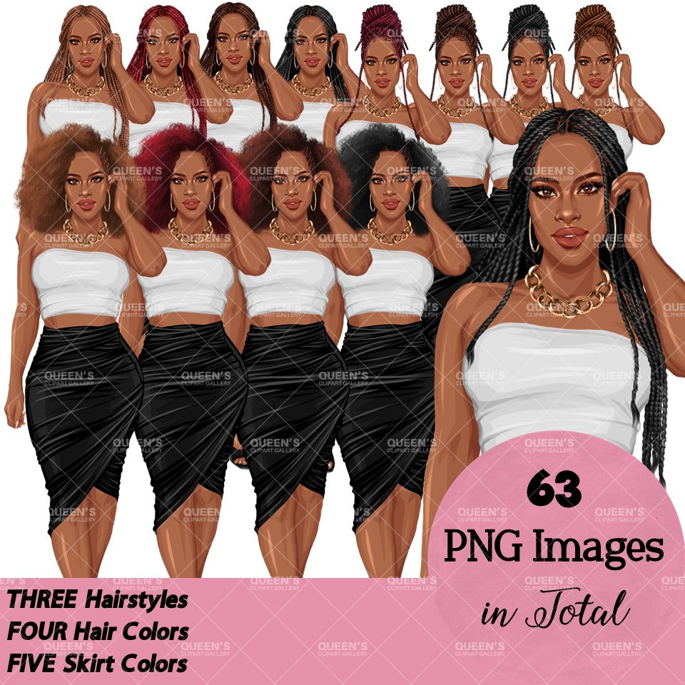 Black girl PNG, African American woman, Afro girl, Summer clipart, Woman in skirt, Fashion girl clipart, White woman, Summer girl clipart, Beach time, Fashion illustration