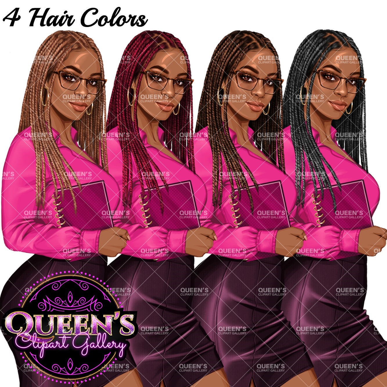 Business planner clipart, Lady boss clipart, Afro girl clipart, Fashion girl clipart, Teacher clipart, Black girl magic, Business woman