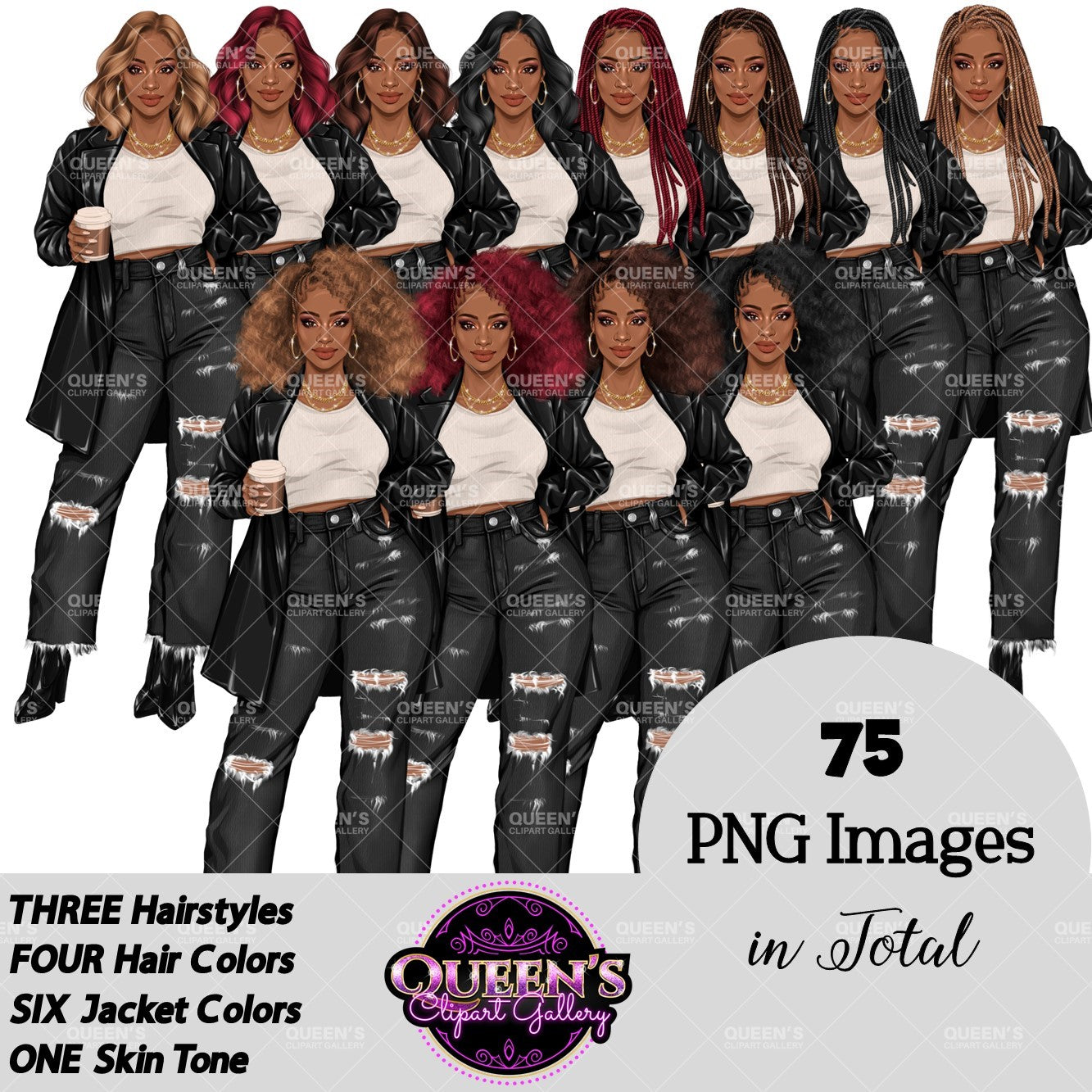 Coffee Girl Clipart, Denim Jeans Girl, Jeans Girl, Afro Girl Clipart, Fashion Girl Clipart, Jeans Girl Clipart, African American Clipart