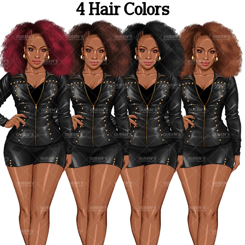 Women in leather clothes, Black girl magic, African American woman, Girl boss, Lady boss, Woman clipart png, Fashion girl clipart, Fashion illustration clipart, Curvy girl clipart