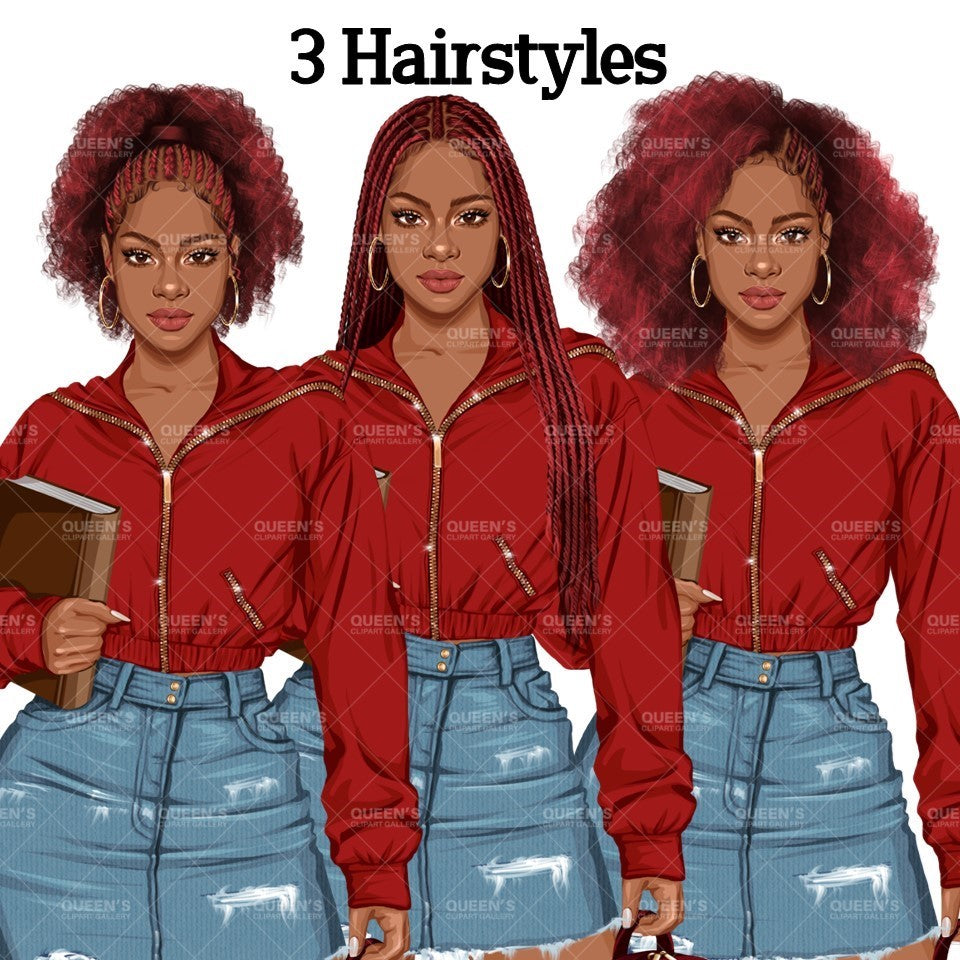 Afro girl, Denim jeans skirt girl, Jeans girl clipart, Afro Teenager clipart, Fashion girl clipart, Fashion illustration, Teen girl in skirt clipart, Denim Afro Girl Clipart