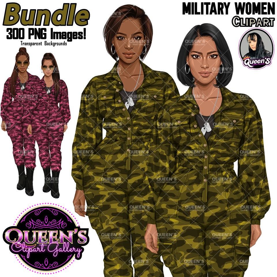Army Clipart, Afro Military Woman Clipart, Fashion Girl Clipart, Veteran Day Clipart, Afro Female Troops, Memorial Day, Veteran, Soldier
