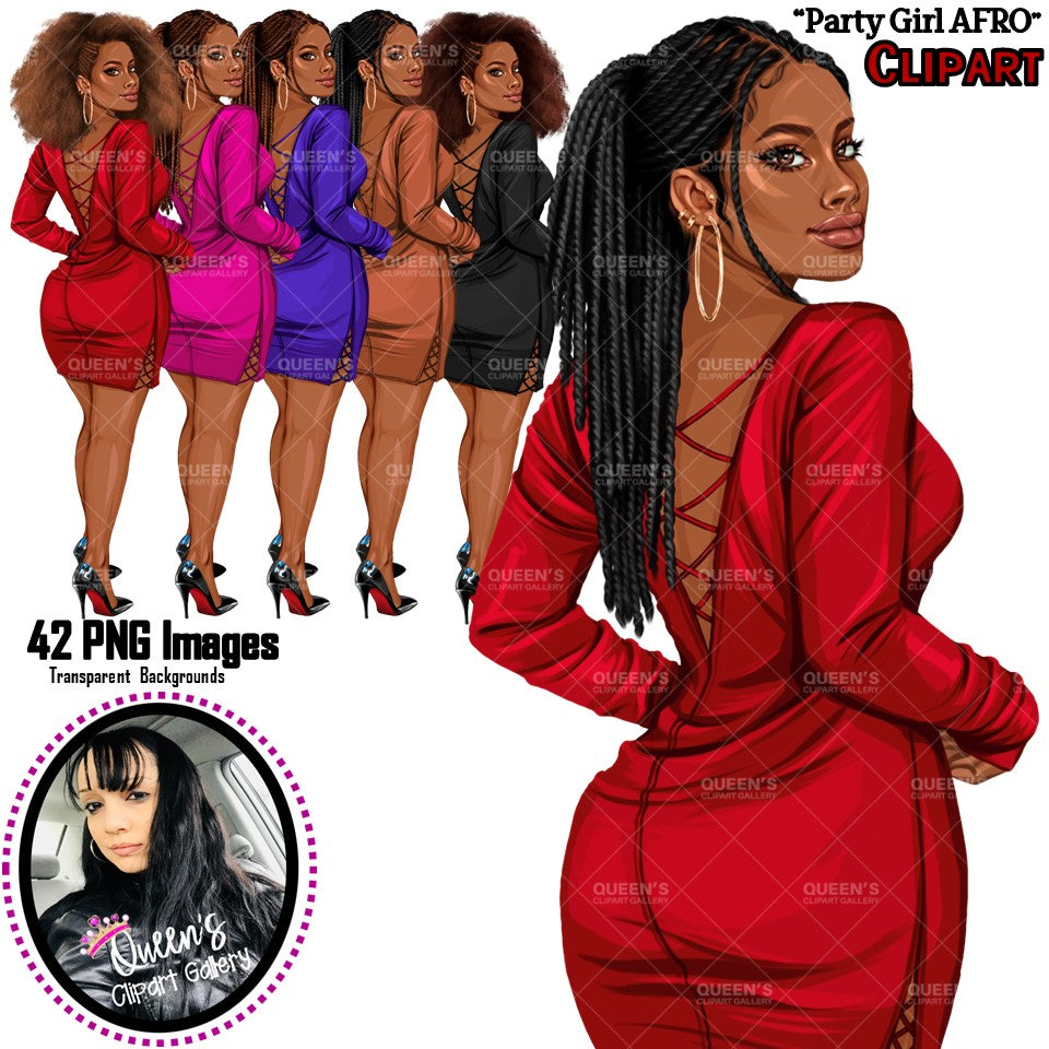 Back view, Red dress, Elegant woman, Fashion girl clipart, Fashion illustration clipart, Black girl magic, Woman in dress, Curvy woman png