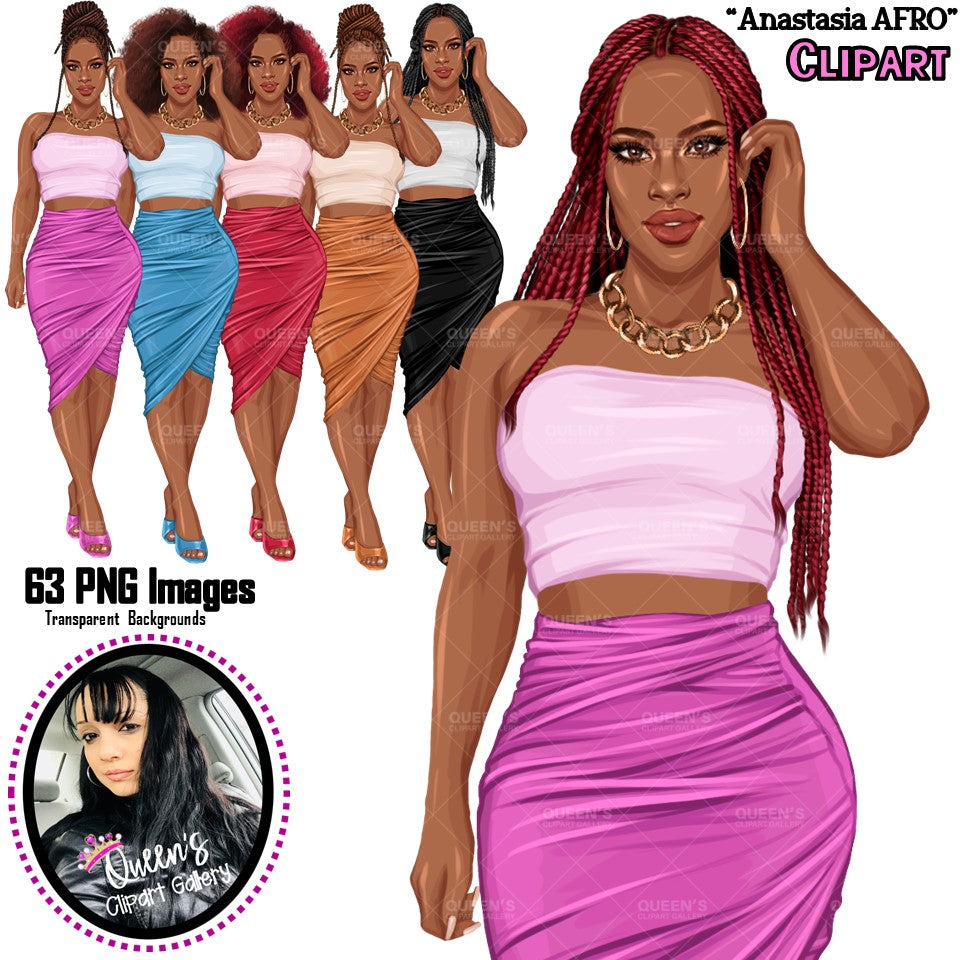 Afro woman in skirt, Fashion girl clipart, African American woman, Summer girl clipart, Curvy girl, Beach time, Fashion illustration, Girl boss, Black girl magic