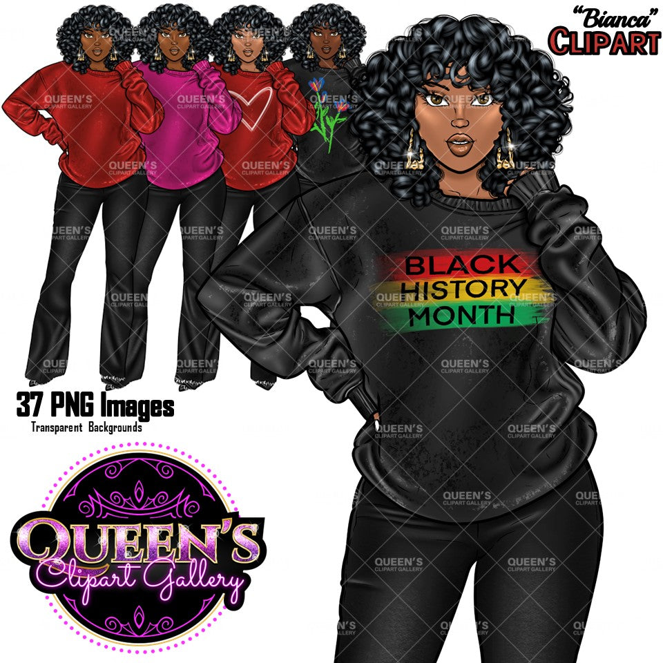Black History Month Clipart, Denim girl clipart, Black girl magic, Fashion girl clipart, African American woman, Afro girl clipart, Woman Clipart, Girl boss