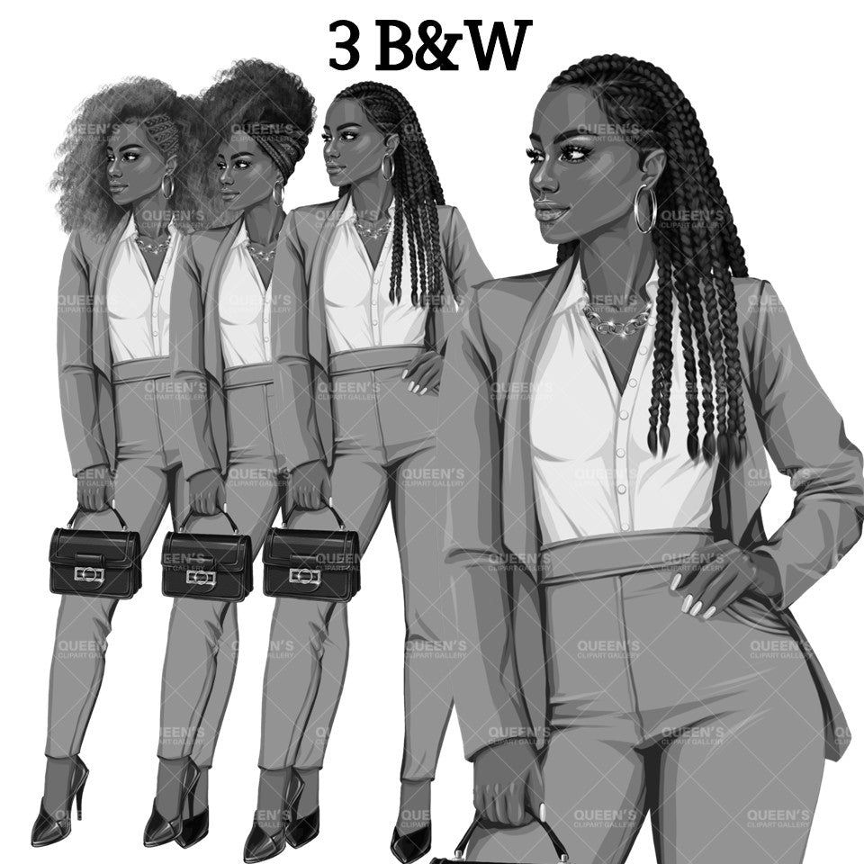 Afro woman in business suit, Black girl magic, Boss lady, Lady boss clipart, Fashion girl clipart, Business woman clipart, Afro woman in suit, Curvy girl clipart, Executive woman, Boss girl