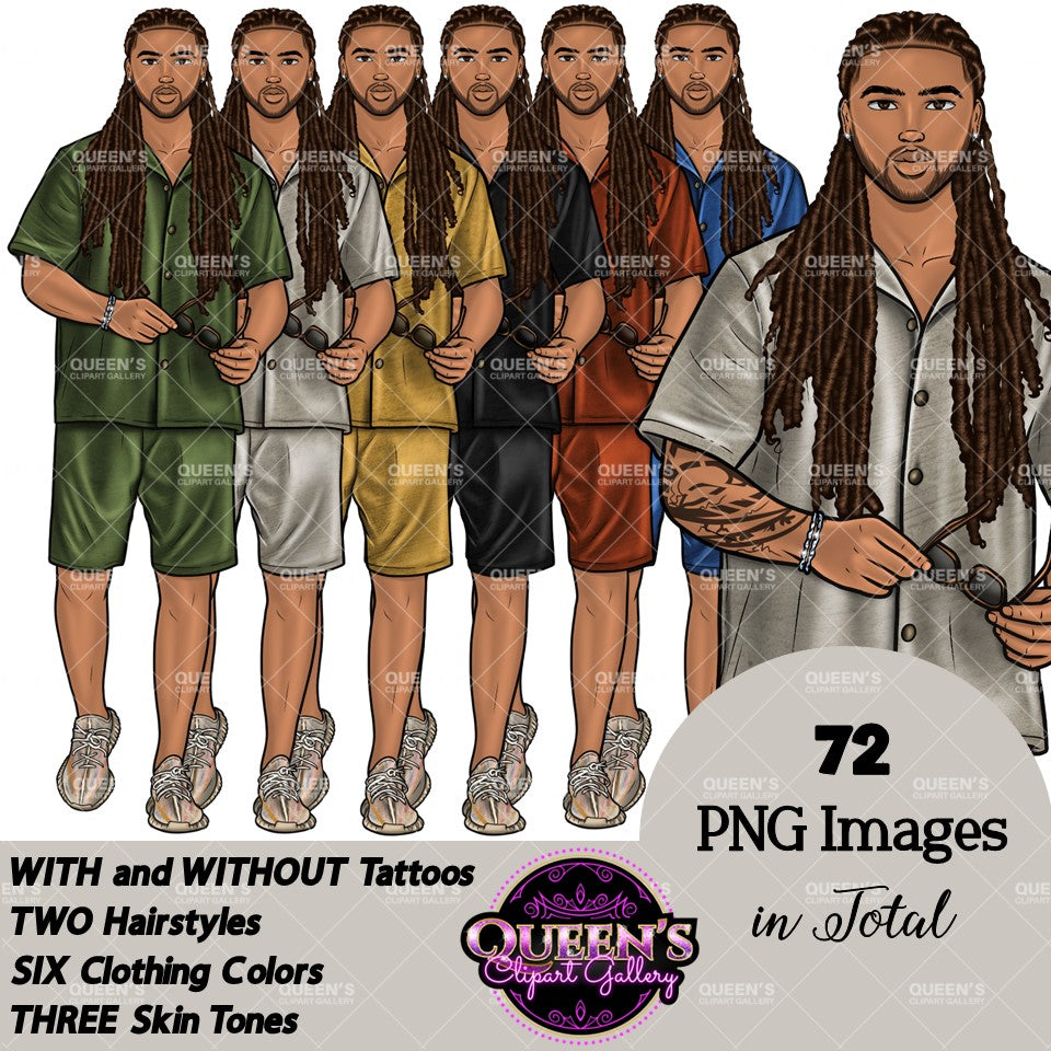 Black man clipart, Man in Braids, Handsome man clipart, Boyfriend clipart, Casual man clipart, Male clipart, African American man clipart