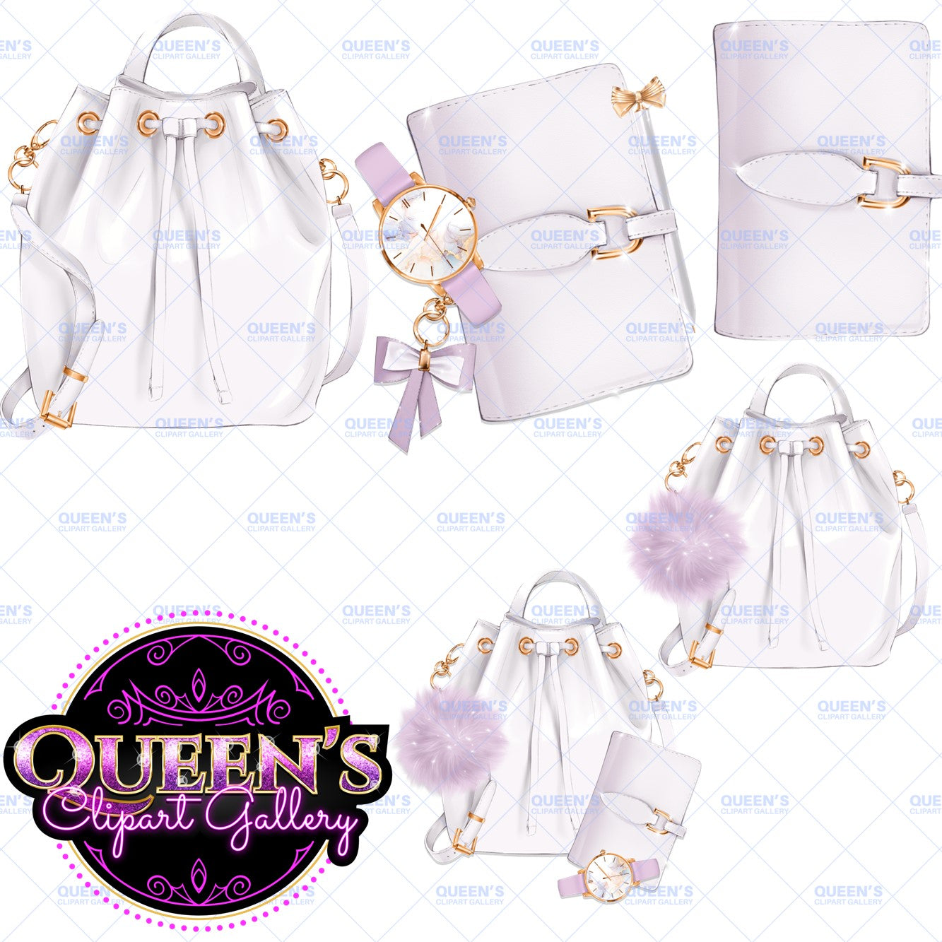 Planner Clipart, Fashion Girl Accessories Clipart, Fashion Girl, Goodnotes Clipart, Bag Clipart, Watch Clipart, Stationary Clipart, Planners