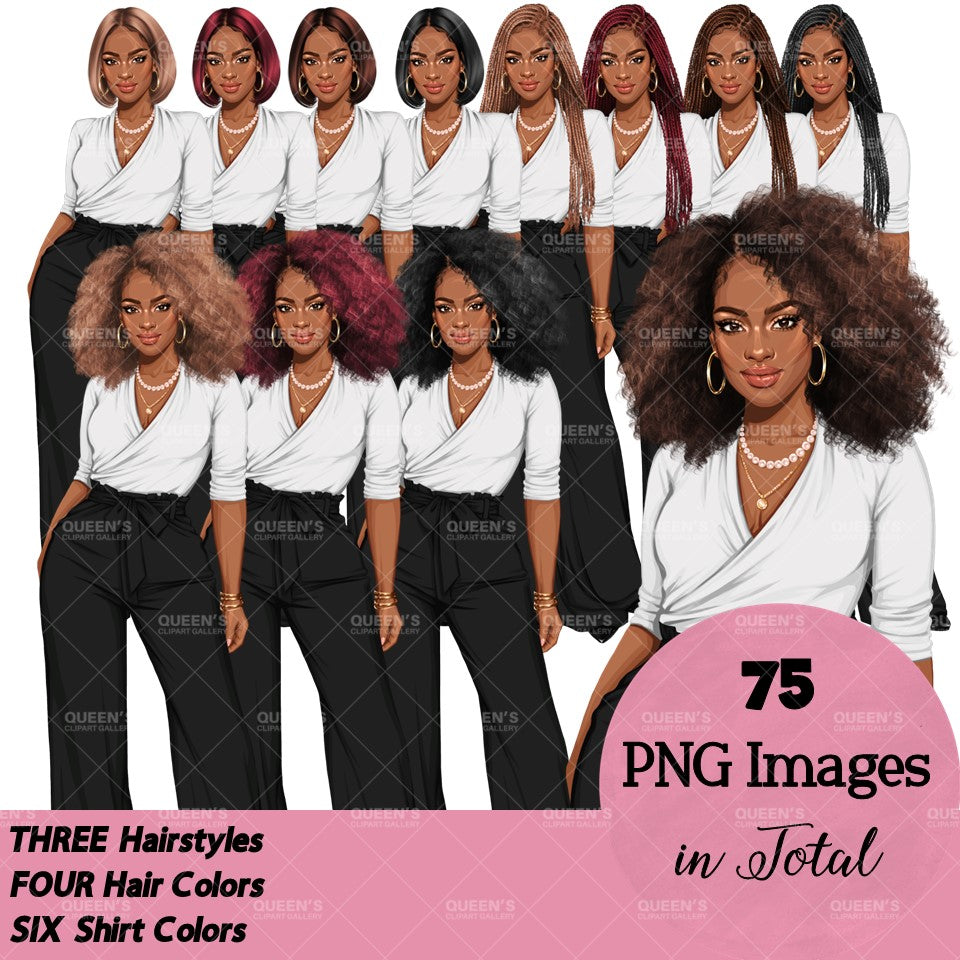 Afro Boss lady, Business Lady, Lady boss clipart, Boss babe, Fashion girl clipart, Business woman clipart, Fashion illustration, Afro girl