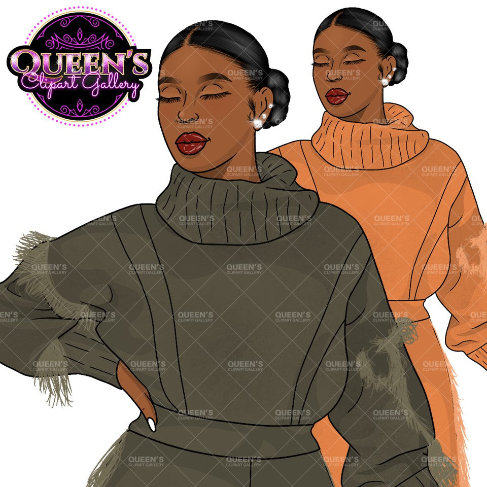 African American woman, Afro girl clipart, Fashion girl clipart, Black woman clipart, Black girl magic, Girl boss clipart, Curvy woman