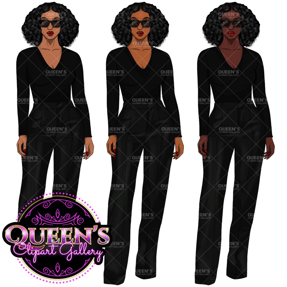 Afro girl clipart, African American woman, Afro woman clipart, Black girl magic, Fashion girl clipart, Girl boss, Curvy girl, Black Queen