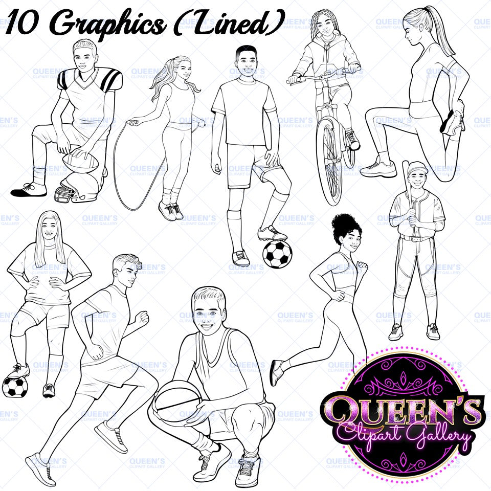 Fitness and health clipart, Athletes clipart, Teenagers clipart, Teen athletes, Football girl clipart, Sport girl clipart, Sport man clipart