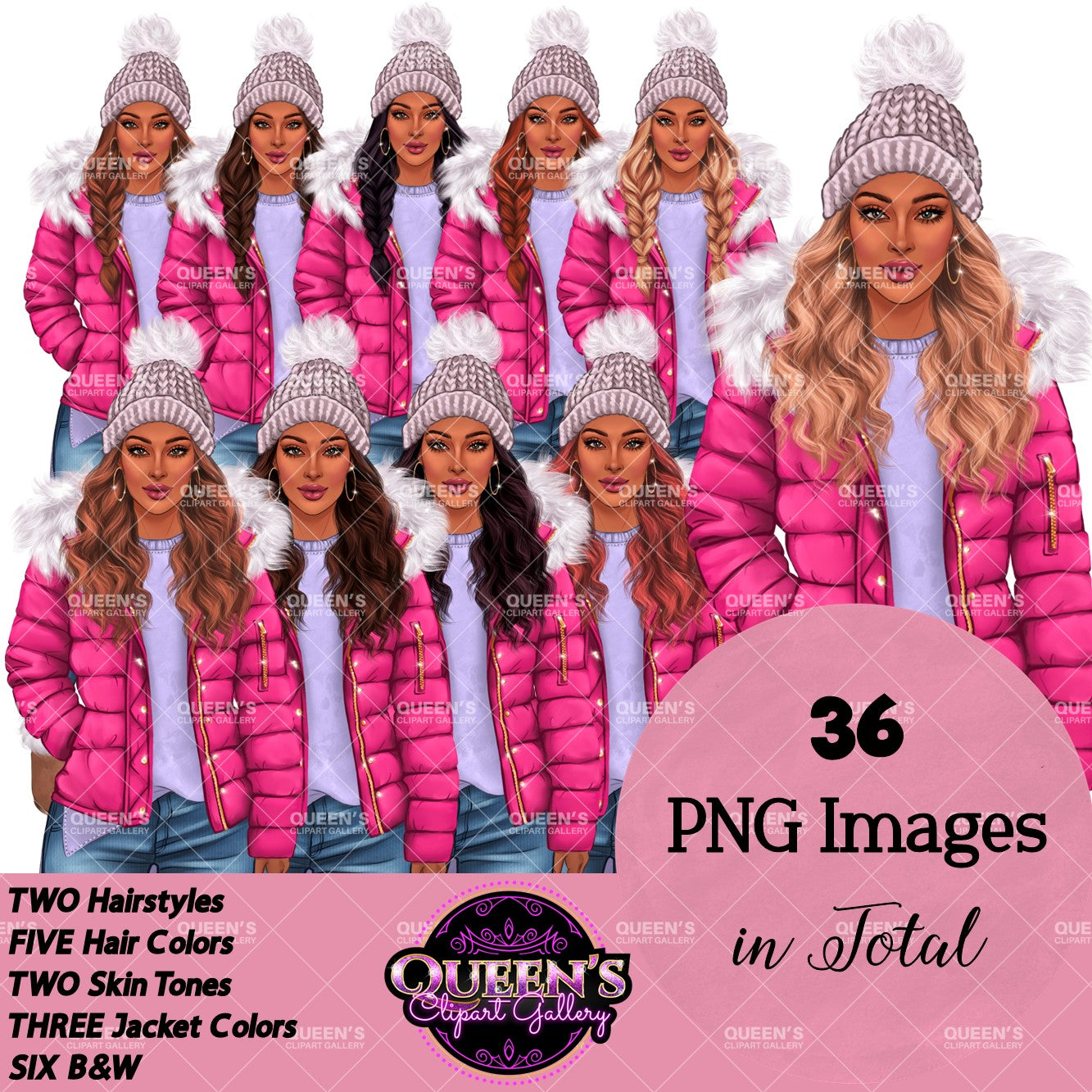 Denim jeans girl, Jeans girl clipart, Fashion illustration, Fashion girl clipart, Winter clipart, Cozy girl clipart, Girl in bubble jacket