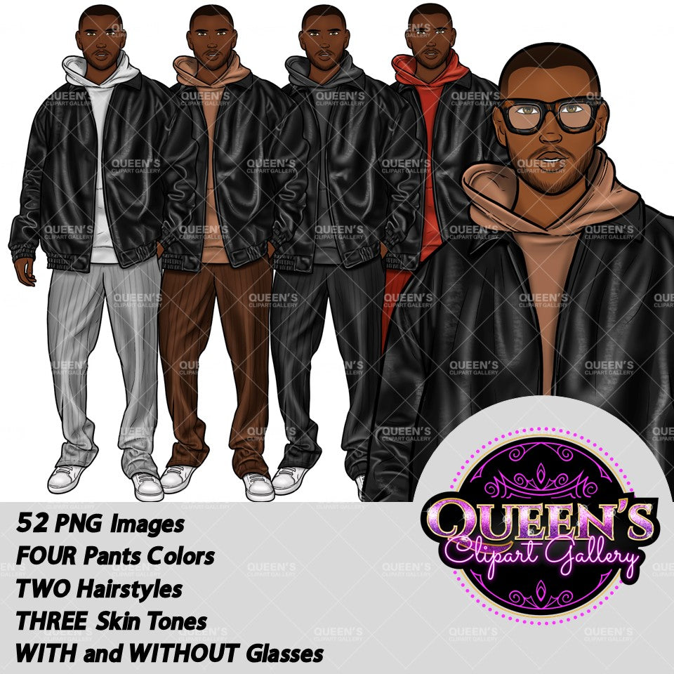 Man clipart, Handsome man clipart, Boyfriend clipart, Casual man clipart, Male clipart, African American man clipart, Black man clipart