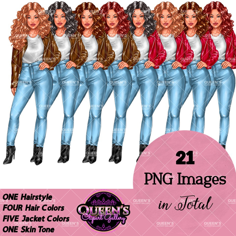 Curvy Denim Girl, Jeans Girl Clipart, Curvy girl, Woman clipart, Fashion girl clipart, Girl boss clipart, Fashion woman, Fashion illustration