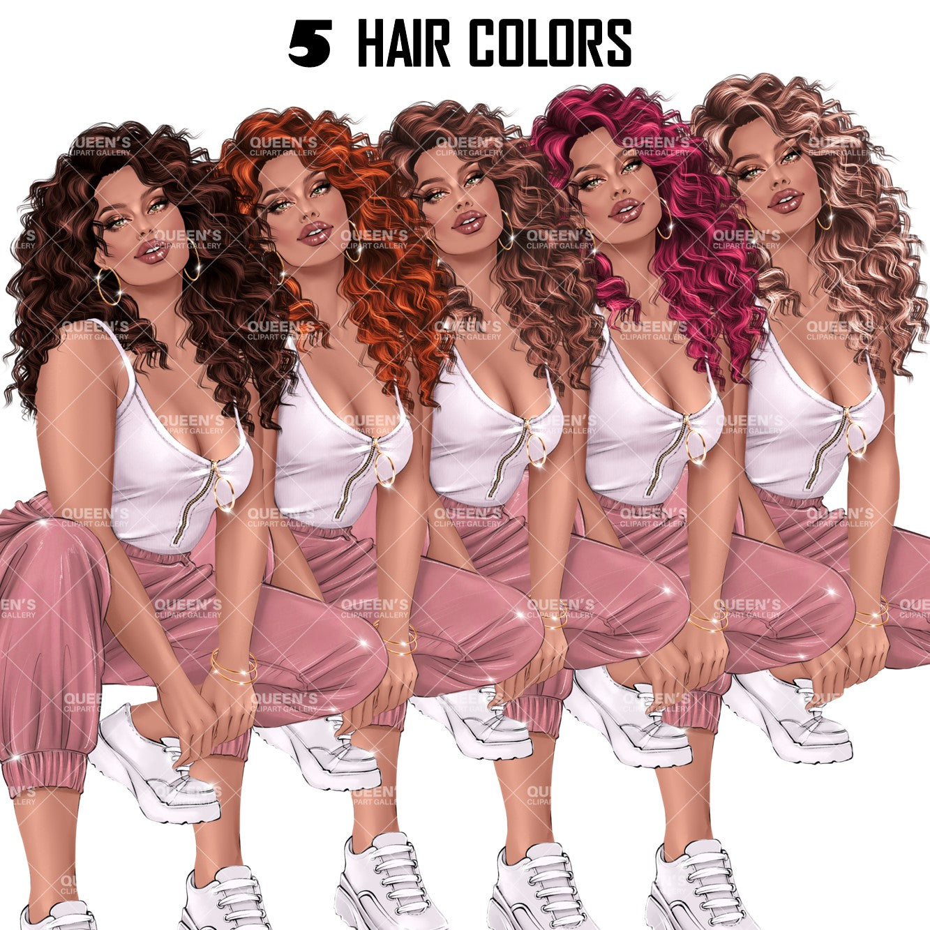 Curly hair, Curvy girl clipart, Planner girl clipart, Woman clipart, Lady boss, Fashion girl clipart, Girl boss clipart, Fashion woman, Sexy woman, Fashion illustration clipart