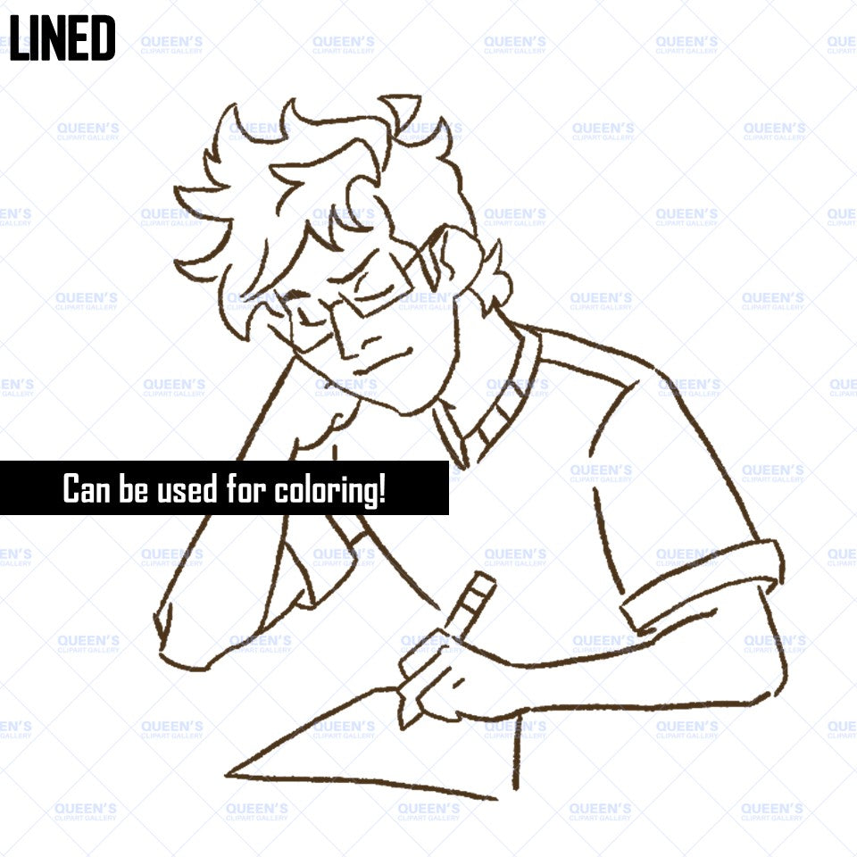 Teen clipart, Teen writing, Cartoonish illustration, Comic illustration, Clipart, Comic style people, Teenager, Back to school, cartoon teen