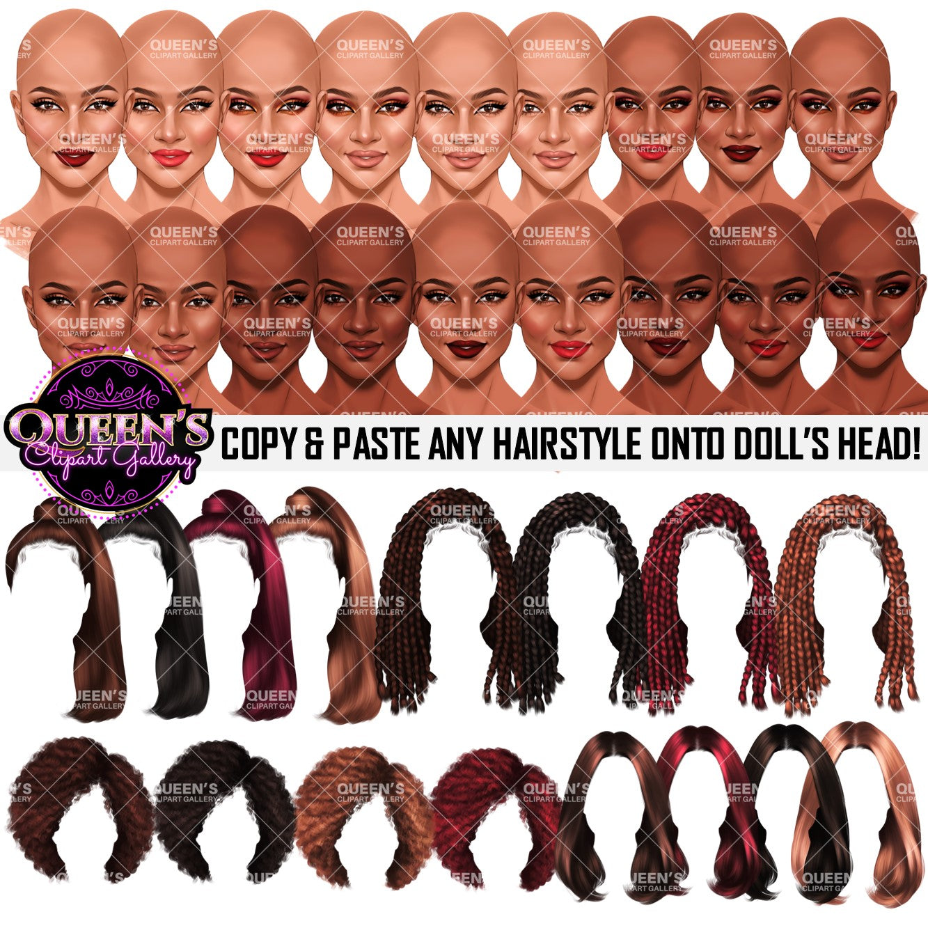 Woman Face, Afro Face Clipart, Face Clipart, Hairstyles, African American Woman Face Clipart, Black Girl Magic, Fashion Girl, Head Clipart