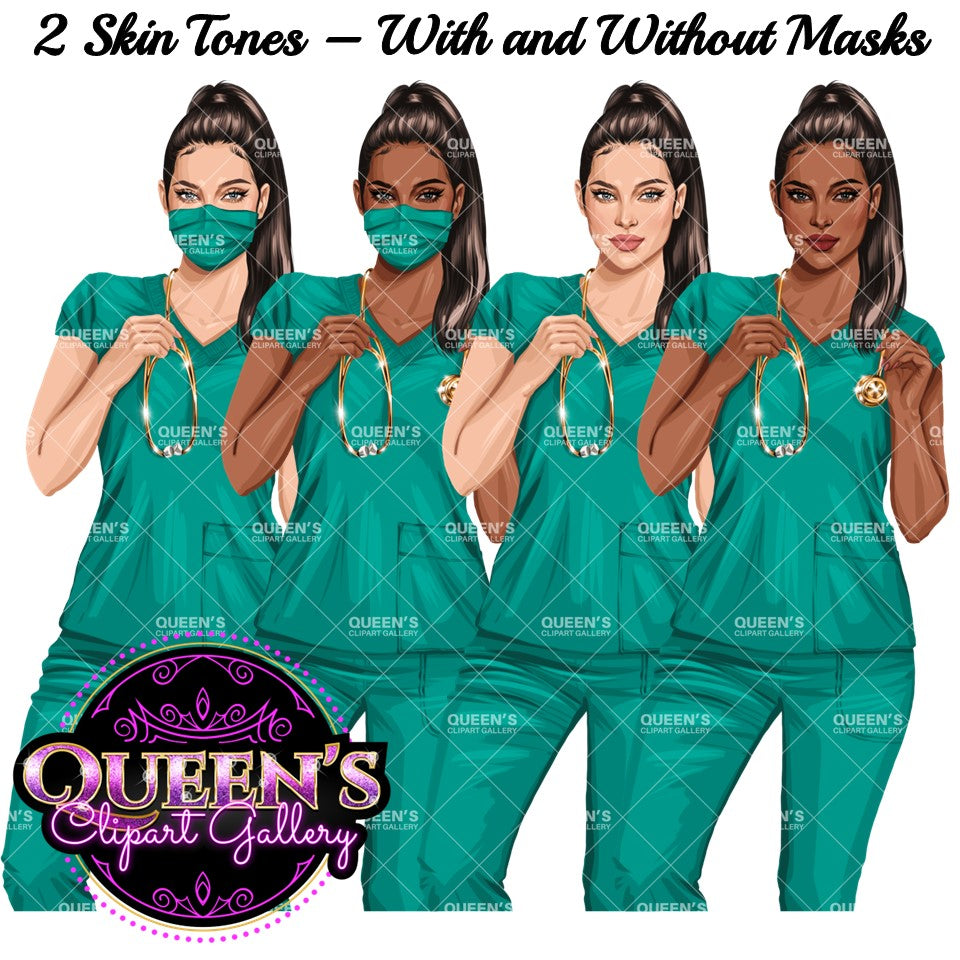 HealthCare Clipart, Nurse Clipart PNG, Doctor Nurse Clipart, Fashion Nurse Doll, Fashion Illustration, Medical Clipart, Medical Worker