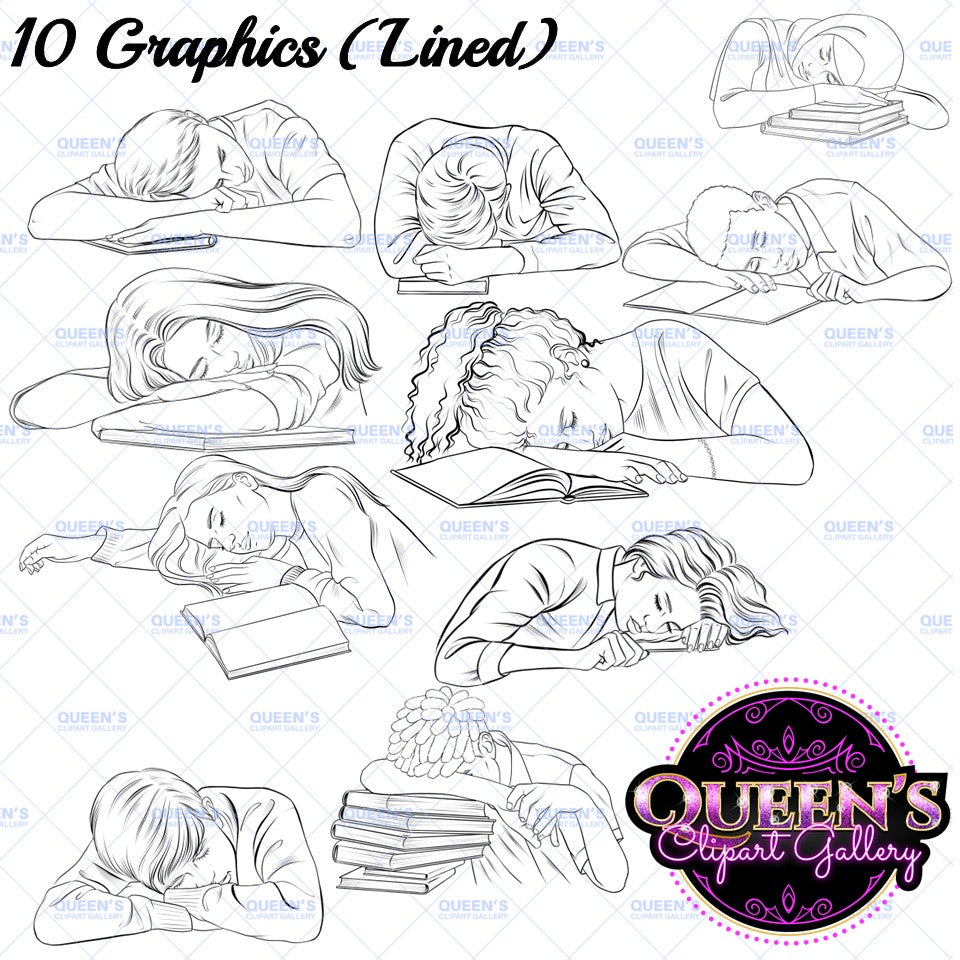 Teens Sleeping Clipart, Teenagers Sleeping, Tired Teenagers Clipart, Teen Clipart, Students Sleeping Clipart, High School Teens, Students