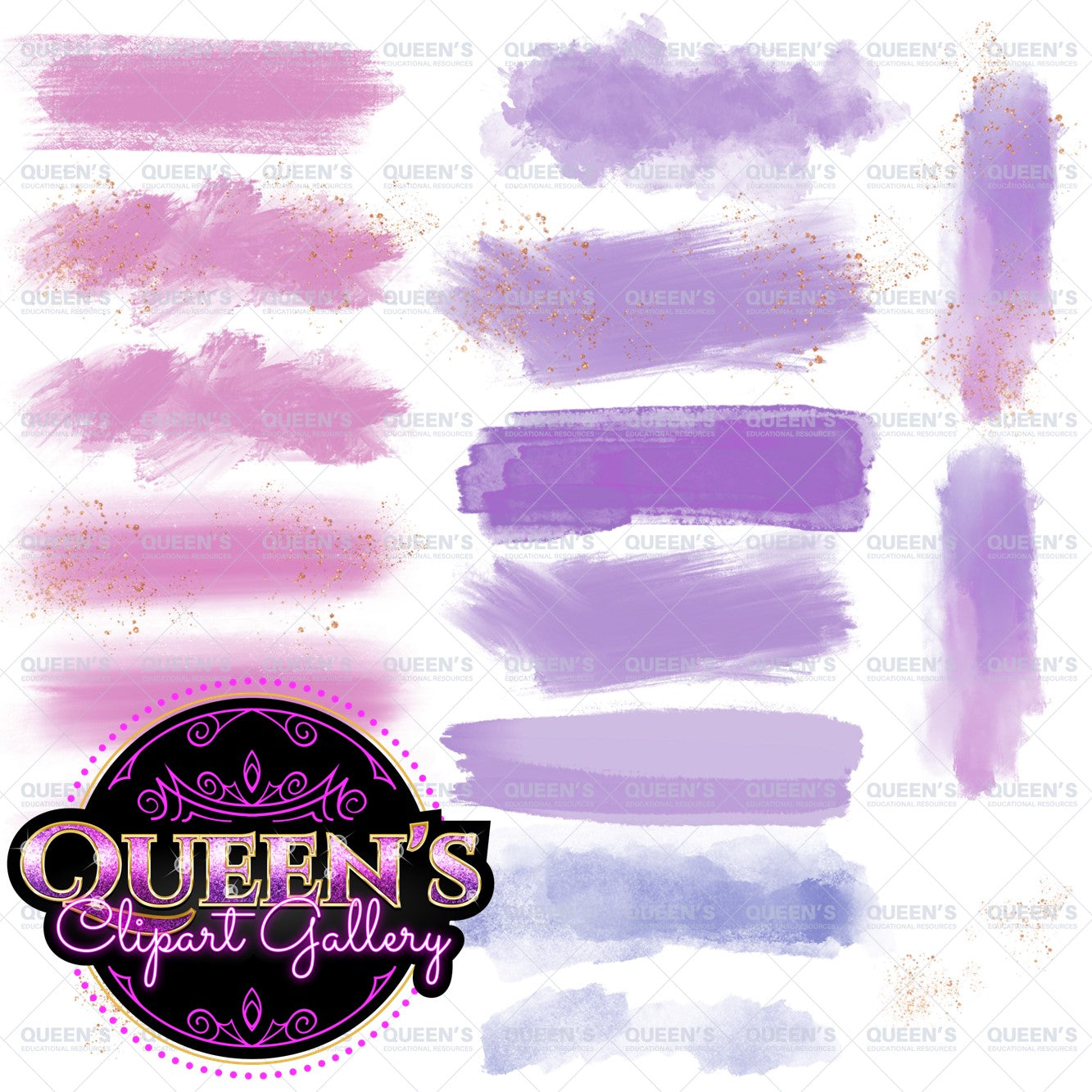 Watercolor Splashes and Brushstrokes Clipart, Watercolor Blobs, Watercolor Elements, PNG Watercolor Shapes Graphics Instant Download