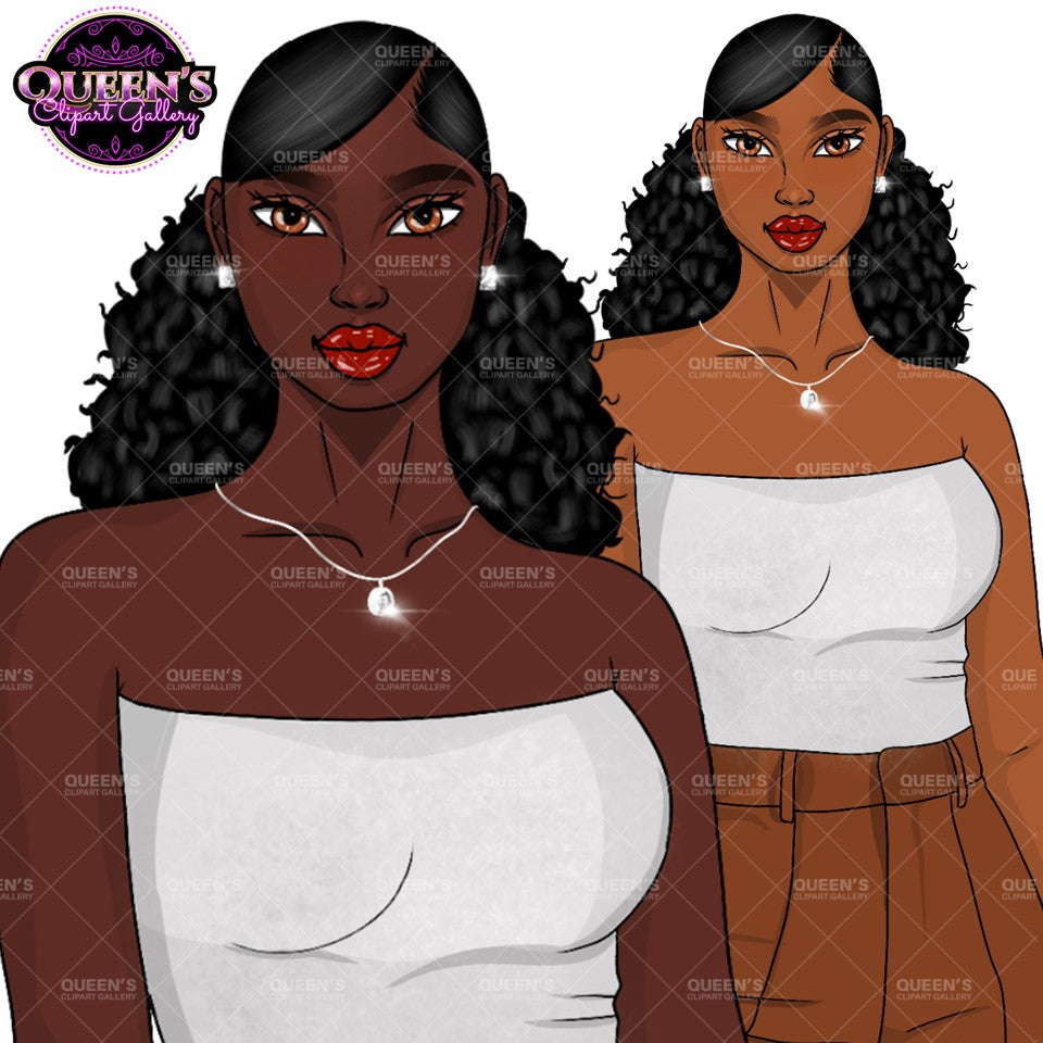 African American woman, Afro girl clipart, Fashion clipart, Black woman clipart, Black girl magic, Fashion girl clipart, Girl boss clipart