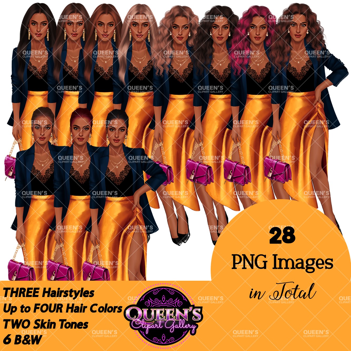 Fashion girl clipart, Lady clipart, Party clipart, Woman clipart, Fashion clipart, Lady in dress clipart, Boss lady clipart, Girl boss
