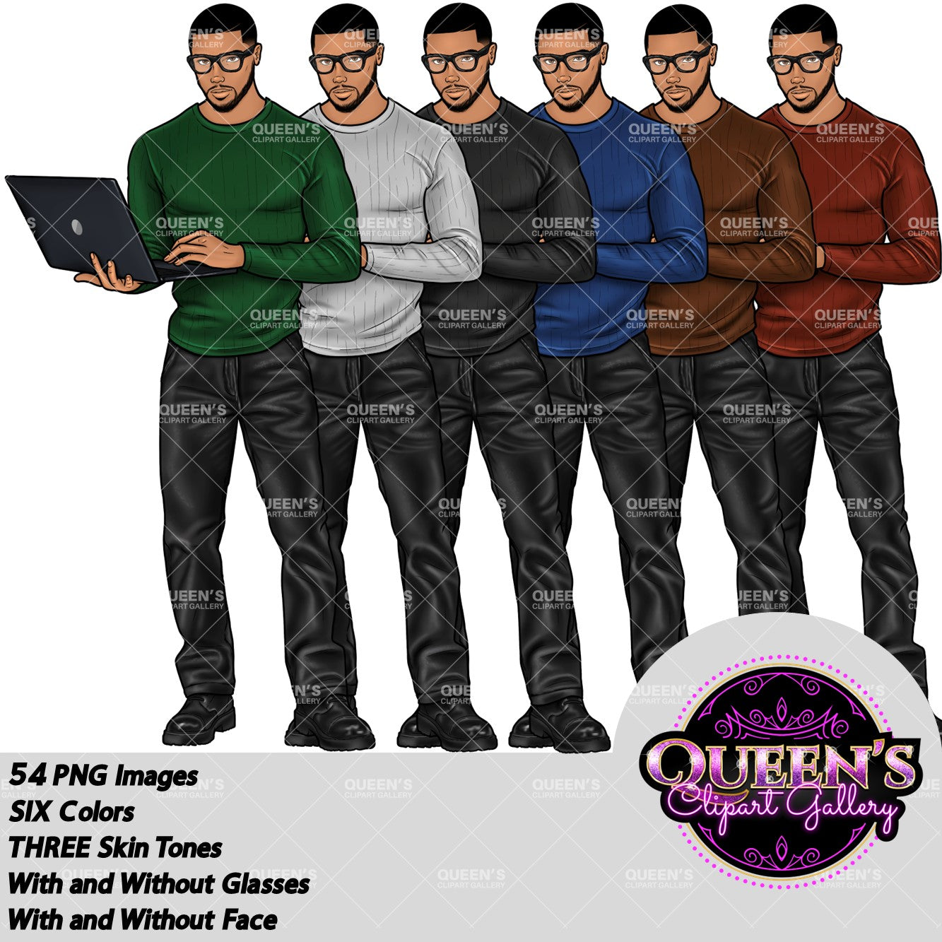 Man clipart, Handsome man clipart, Boyfriend clipart, Casual man clipart, Male clipart, African American man clipart, Black man clipart