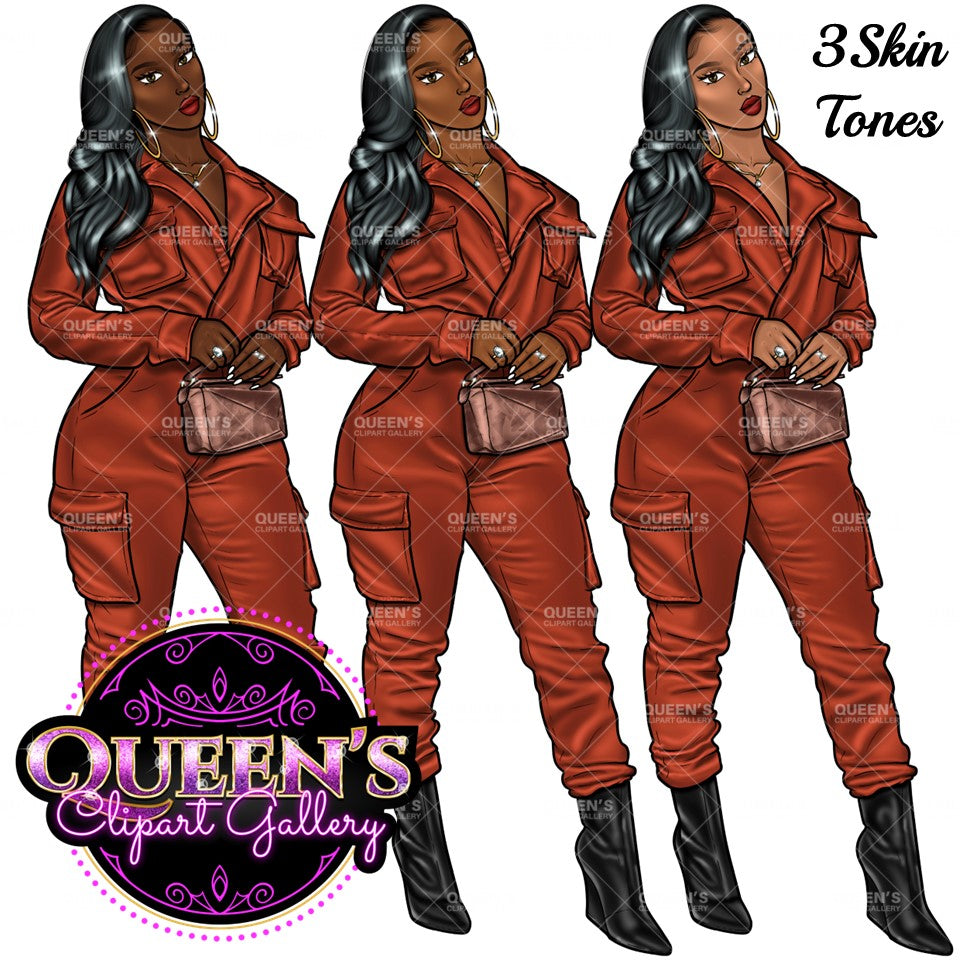 Denim girl clipart, Curvy girl clipart, Fashion girl clipart, Jeans Girl Clipart, African American clipart, Afro girls clipart, Girl Boss