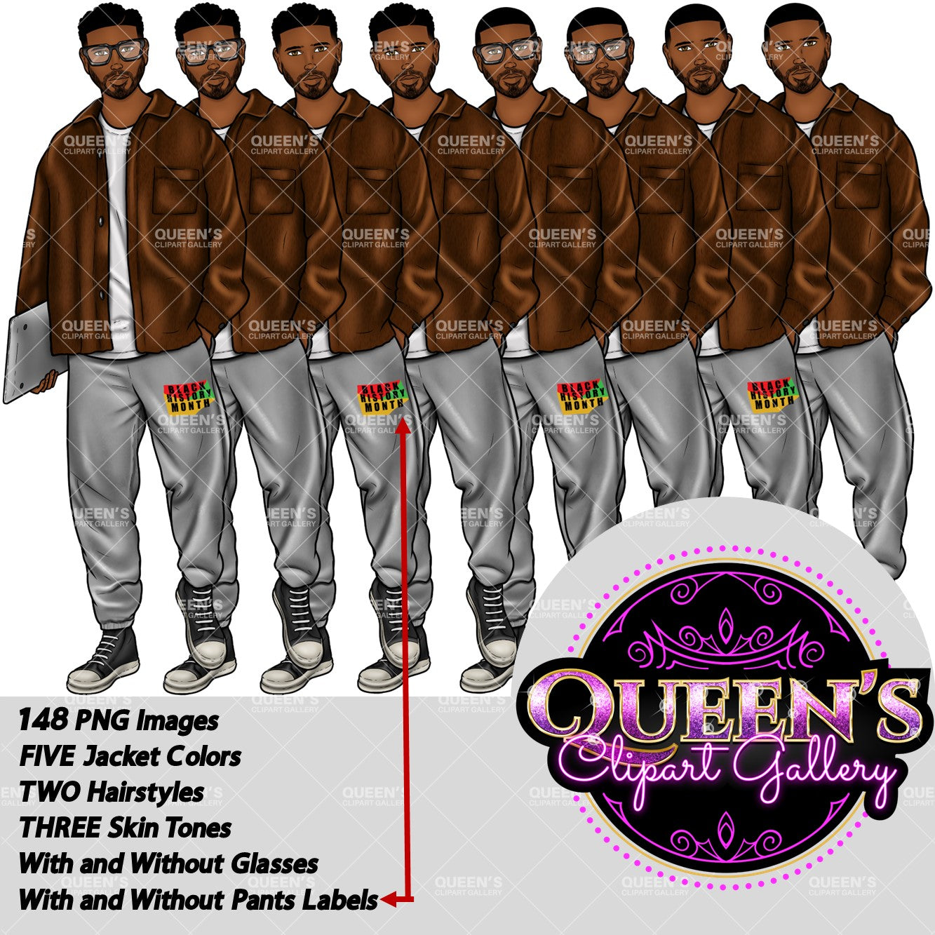 Man clipart, Handsome man clipart, Boyfriend clipart, Casual man clipart, Male clipart, African American man clipart, Black man clipart